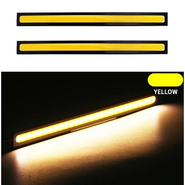 2X 16mm 17mm Led Strip Fog Light Drl White Cob Outdoor Waterproof 12v Red Car Daytime Running Auto Headl Narrow Ultra Thin