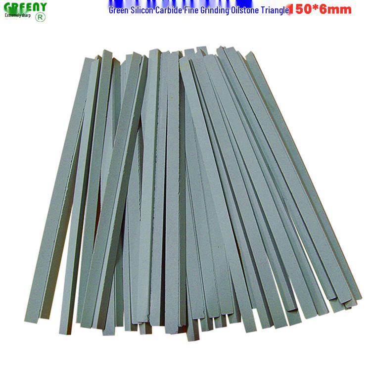 Triangular Oilstone 150x6, Red/White/Green, Fine Grind Silicon Carbide 800*150X6