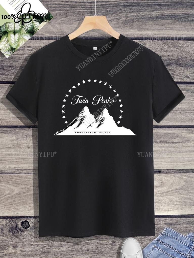 Leisure Classic Film TWIN PEAKS Printed Cotton T-shirt Top Unisex Short Sleeve Short-sleev O-neck Streetwear S-6XL