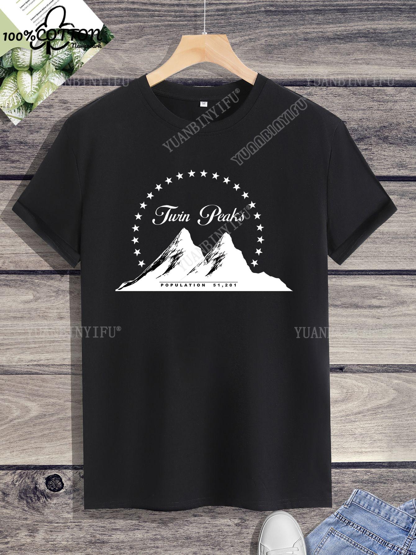 

Casual Classic Film TWIN PEAKS Printed Cotton T-shirt Top Unisex Short Sleeve Short-sleev O-neck Streetwear S-6XL 3XL