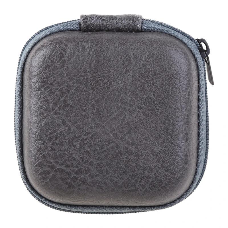 

Сумка для хранения USB-кабеля для передачи данных, кожаный чехол для наушников, защитный чехол для гарнитуры, мини-портативный чехол для наушников на молнии, чехол для наушников, коробка серый