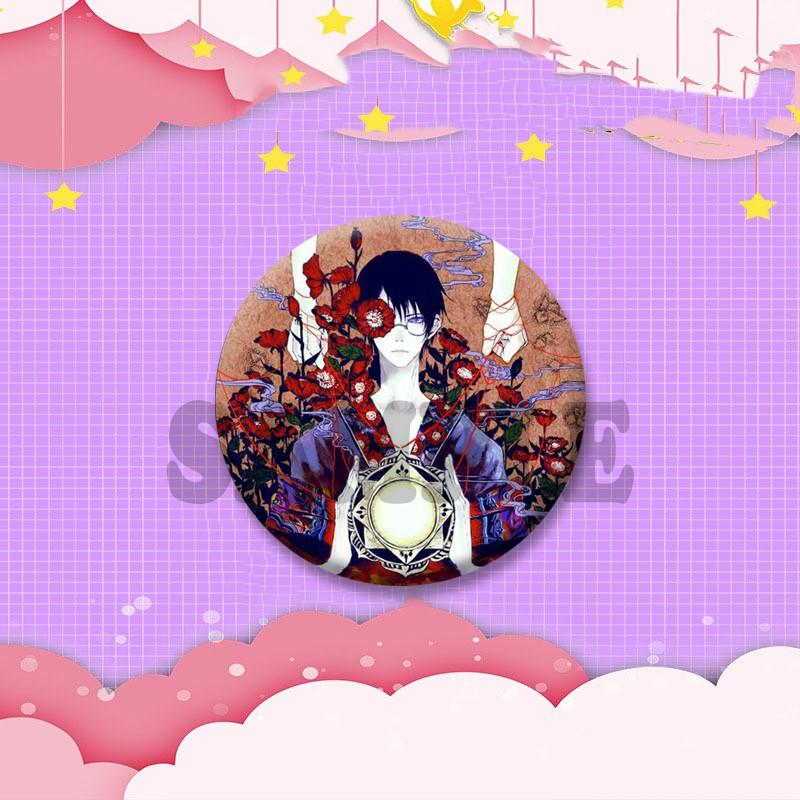 Japanese Manga XxxHolic Can Badge Anime Cartoon Round Cosplay Badge Yuuko Kimihiro Watanuki Brooch on Backpack Accessories Gift