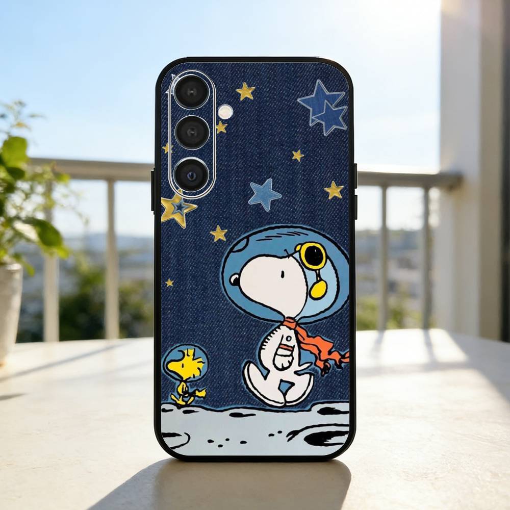 Cute S-Snoopy D-Dog Phone Case For Samsung A73,72,71,A52,51,40,41,A22,A32,31,A13, Soft Black Shell