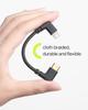 Zeskit MFi Certified Lightning to USB C Right 10cm Braided Cable, Angle,
