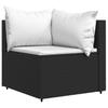 Vidaxl 3-Cz. Garden Lounge Set, Cushions, Black PE Rattan