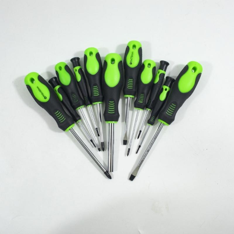 12Pieces Professional Screwdriver Tool Kit with Multiple Bit Types Comfortable Grip and Plastic Case Ideal for Electronics Maintenance and Assembly