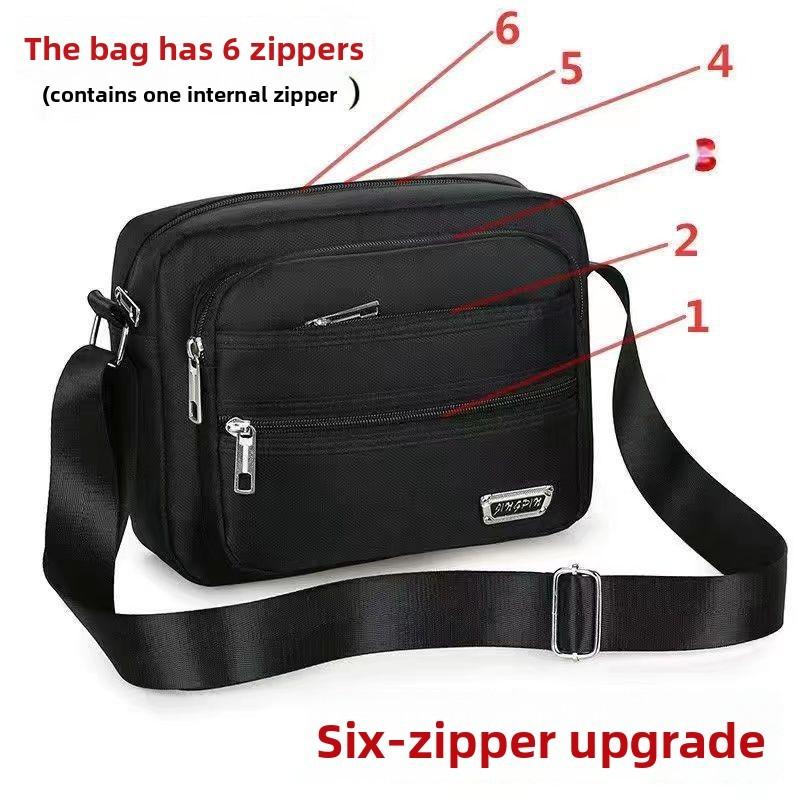 Classic Oxford Cloth Mens Crossbody Bag With Multiple Zipper Compartments For Business Travel