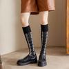 Colorful Spring Pattern  ins fashion Diamond plaid Knee socks women Party Queen knee-high stockings Over Knee long ladies girls