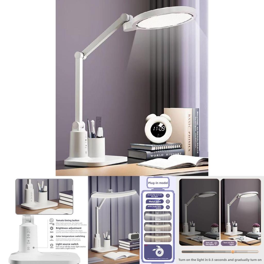 Student Led Reading Lamp With Usb Charging And Timer Function For Bedside Use