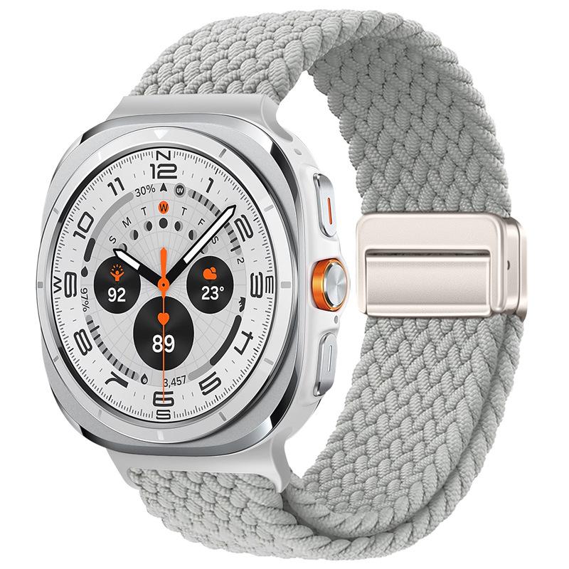 Nylon Magnetic Buckle Strap For Samsung Galaxy Watch Ultra 47mm Braided Solo Loop Bracelet For Galaxy Watch Ultra 47mm Correa