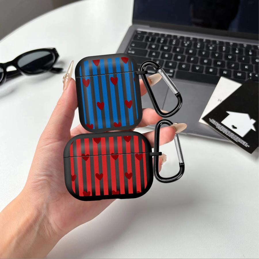 Stripe Love Heart Earphone Cases Cover Case For Airpods Pro2 2 Pro Pro3 3 4 1