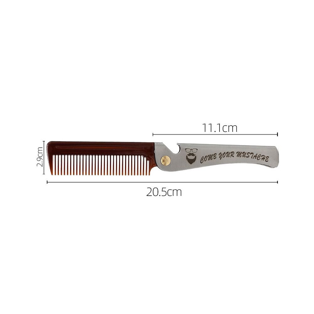 Gifts Portable Folding Stainless Steel Combs Men Oil Head Foldable Hair Comb Hair Styling Tools Mustache Comb