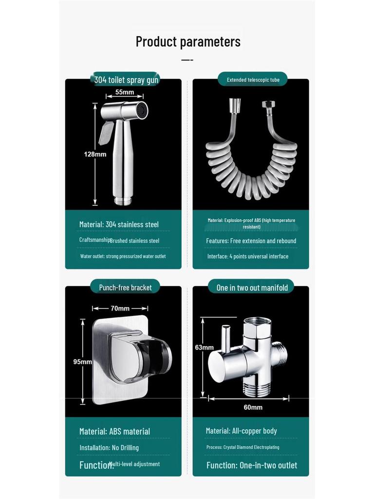 Handbrause aus Vollkupfer mit Doppelfunktion und Hochdruck für das Badezimmer