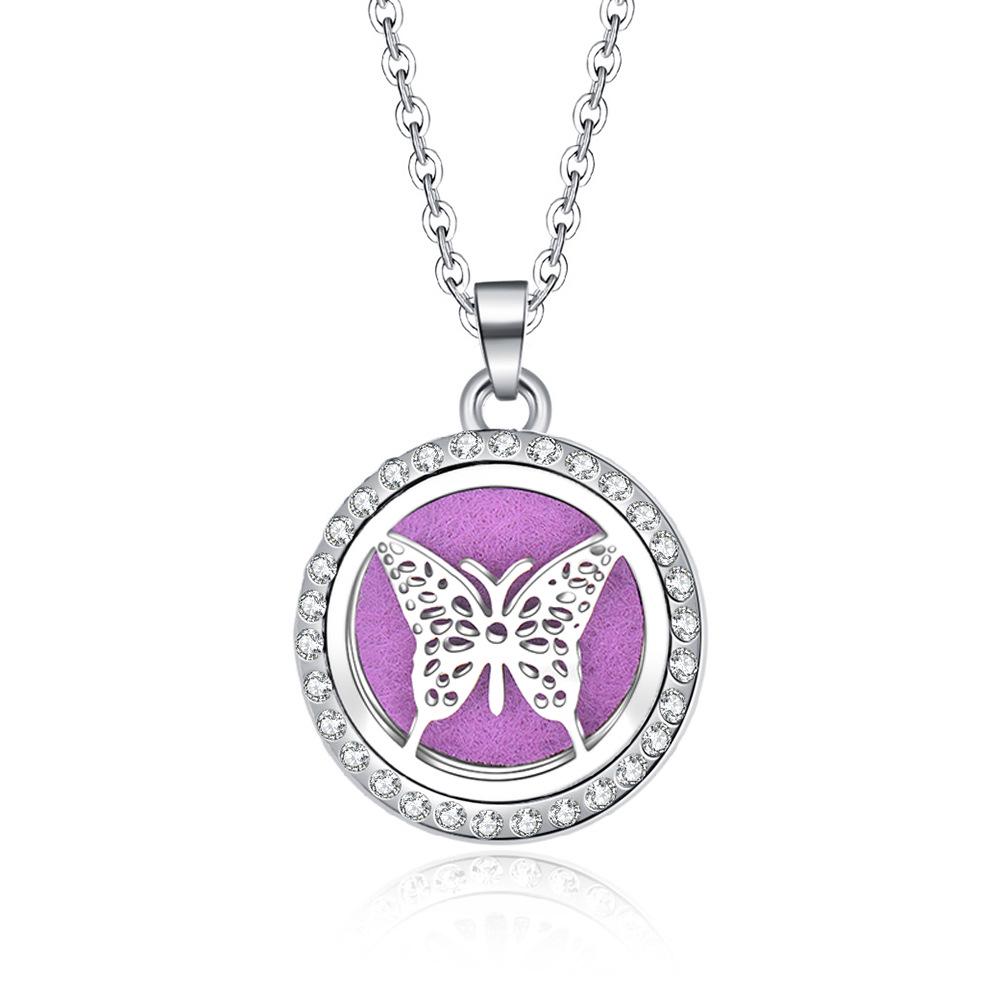In-Stock Aromatherapy Hollow Diamond Pendant Necklace