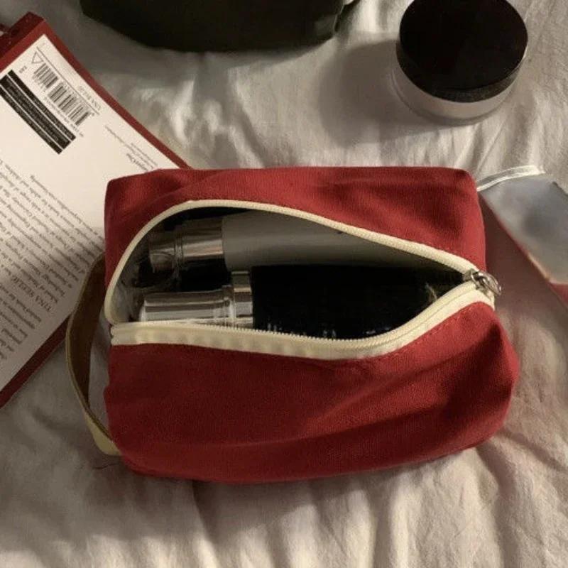 Módní kosmetická taška pro ženy v korejském stylu, cestovní organizér, úložná taška, plátěná kosmetická taška, pouzdro, malá velká tote taška, pouzdro na kosmetickou sadu
