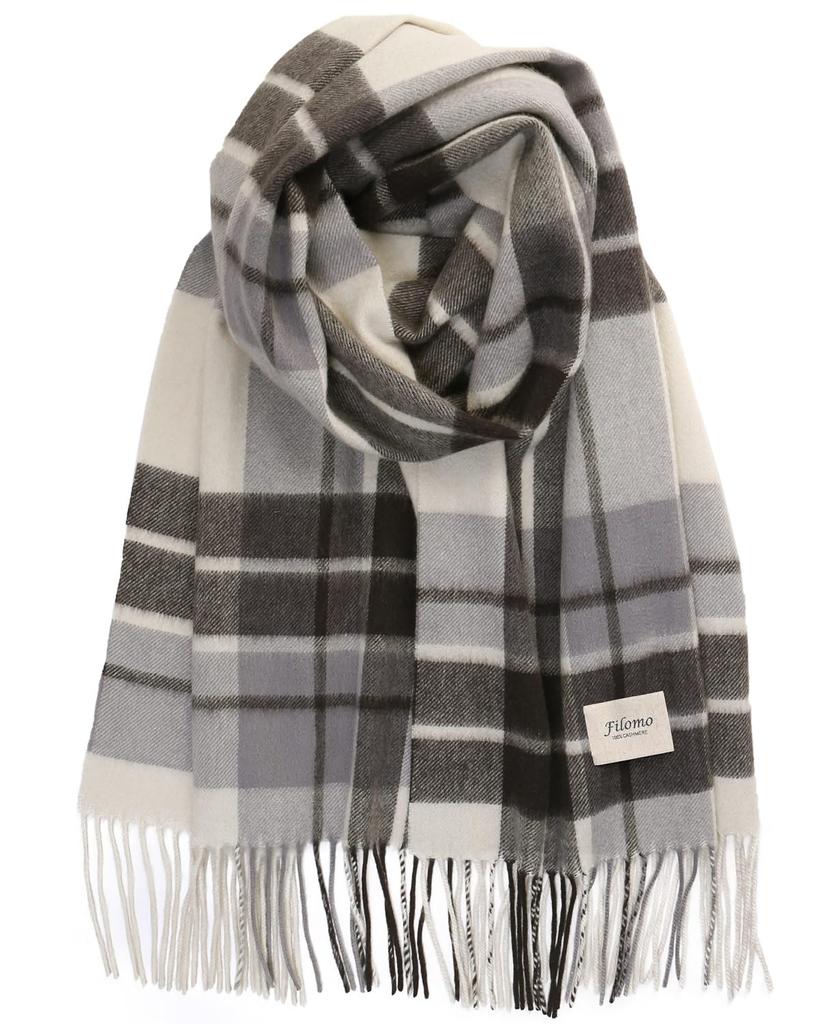 Stole Fluffy Cashmere x 22 [Filomo] Scarf, 100% Cashmere, Large, Women's, Men's [Super Variations] (Monotone Check)