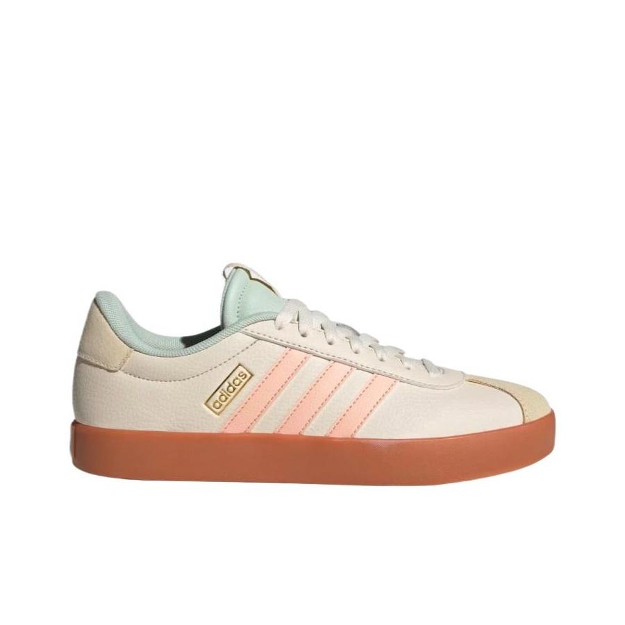 adidas Vl Court 3.0 Comfortable Fashion Versatile Non-Slip Low-Top Casual Shoes Women Sneakers Beige Pink JP5348