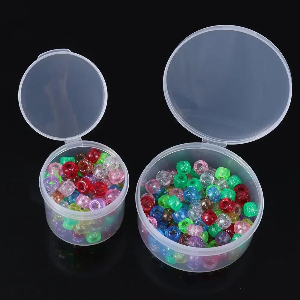 Square Round Plastic Transparent Storage Box Small Items Sundries Organizer Case Jewelry Beads Container Box Tools Accessories