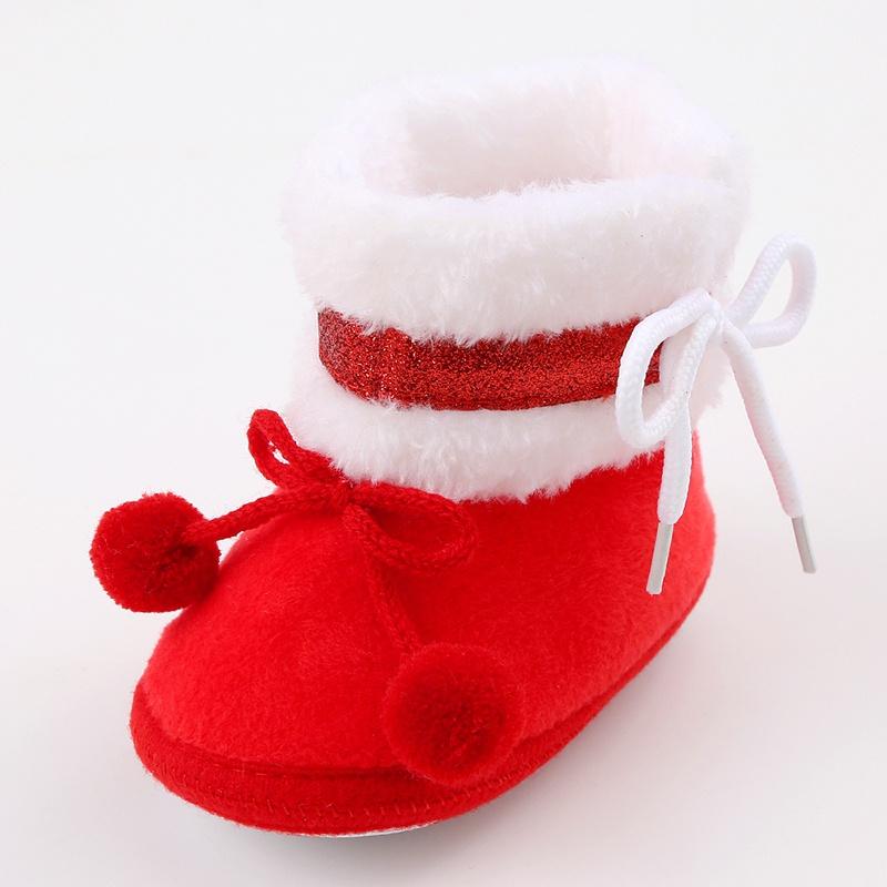 

Детские плюшевые туфли Мягкие и удобные ботинки Украшение бантиком и помпоном Хлопковая обувь для малышей на мягкой подошве для мальчиков и девочек 13