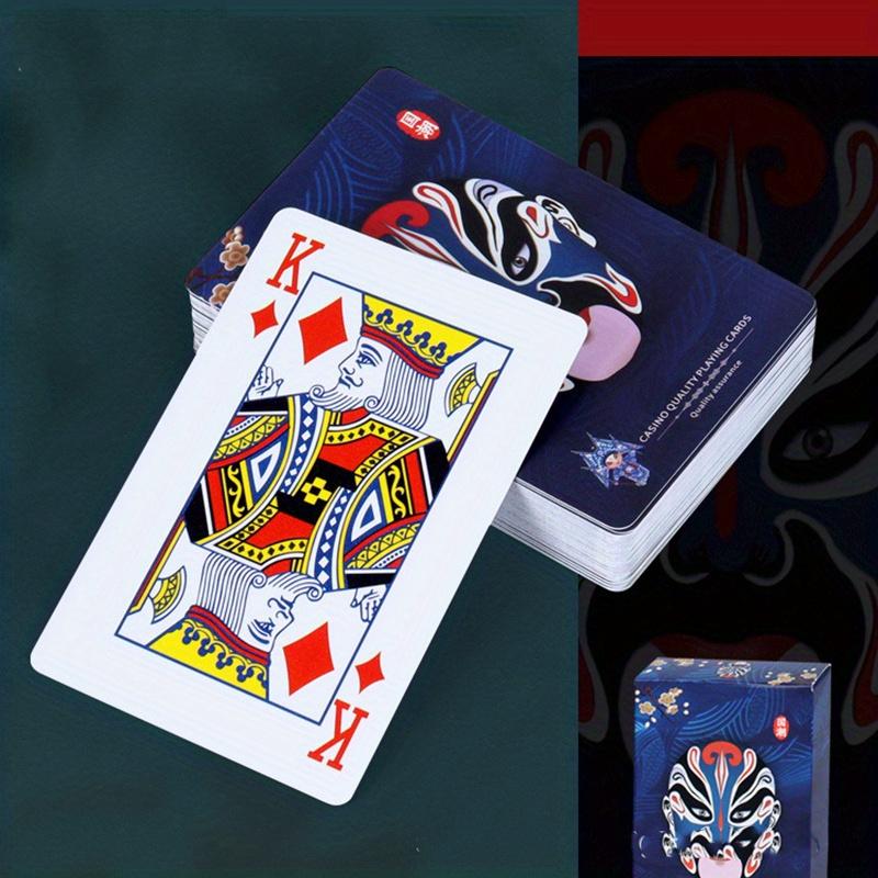 Balíček hracích karet Plastové Vodotěsné Pokerové hry proti skládání Čínský obličejový vzor Hrací karty odolné proti opotřebení