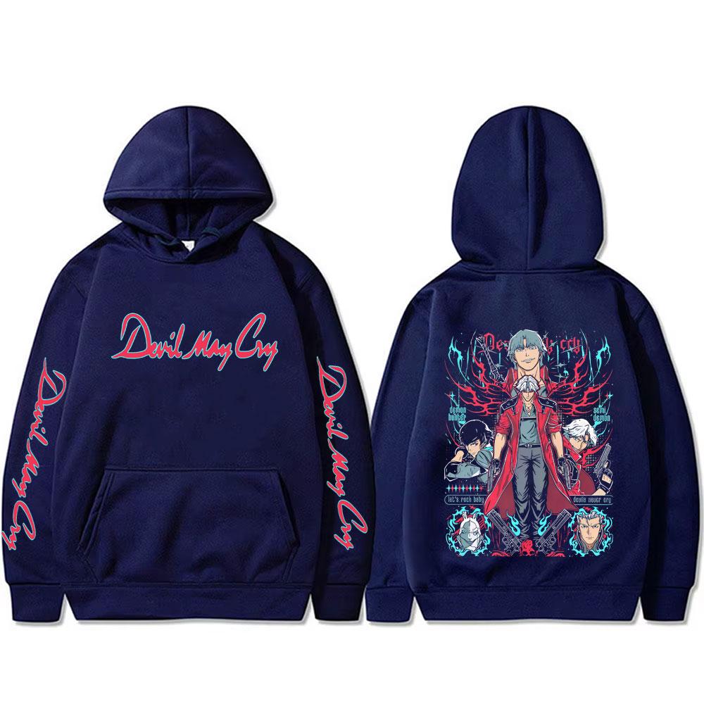 Felpa con cappuccio grafica Anime Devil May Cry Figlio di Sparda Dante Uomo Donna Casual Vintage Oversize Felpa con cappuccio Cartoon Manga Maschile