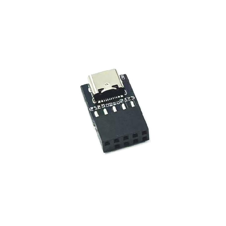

USB Front Panel Adapter USB2.0 9Pin to Type C Adapter Header for Computer Motherboard Internal Expansion Board 1