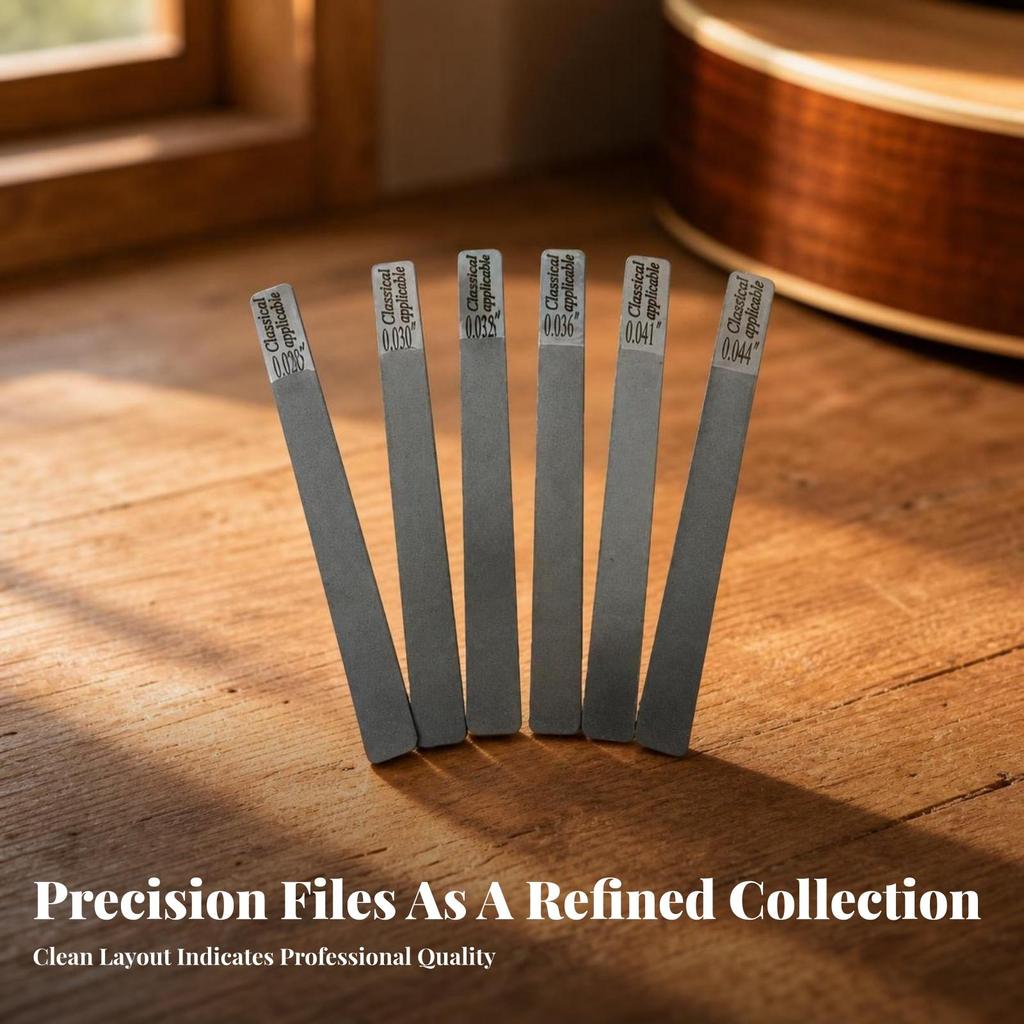6 Pieces Guitar Nut File Set Flat Sturdy for Workbench