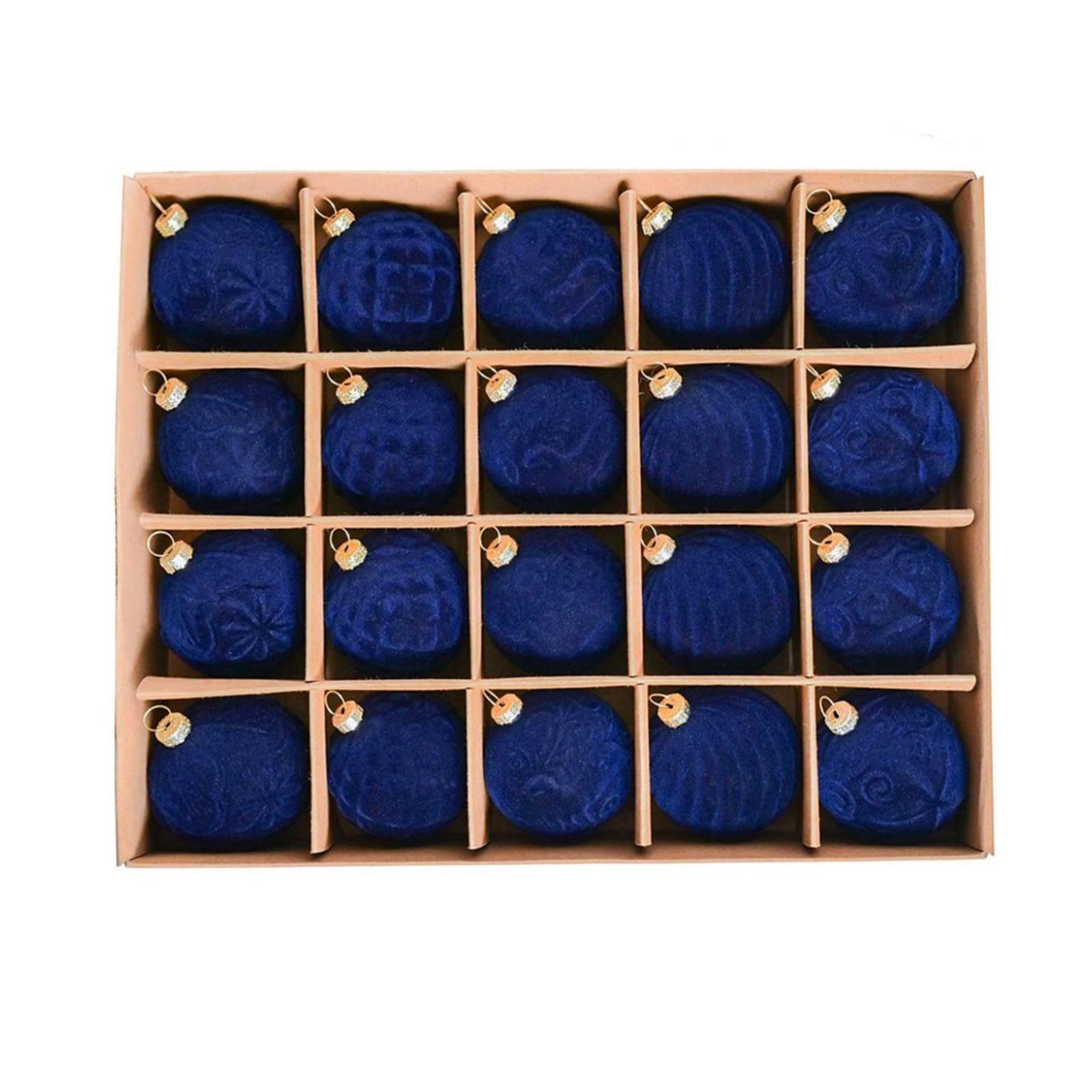 

3,1-дюймовые бархатные елочные шары, флокированные елочные шары 20 шт., пластиковые шары, рождественские подвесные украшения One Size