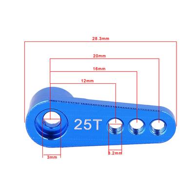 Aluminum Alloy 25T Steering Servo Horn Arm Suitable for RC 1:8:10 Model Car (Blue ( 86NB))