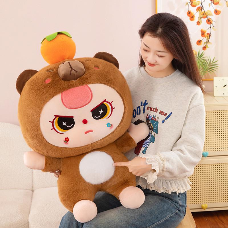Orange Baby Capybara Plush Toys Cartoon Stuffed Doll Decorations Gifts Kids