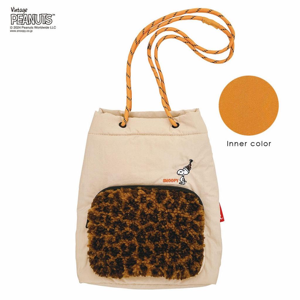 8411 Snoopy Boa Small Tote Bag IP Pochette Boa Peanuts 9S [Rootote] (02 Beige)