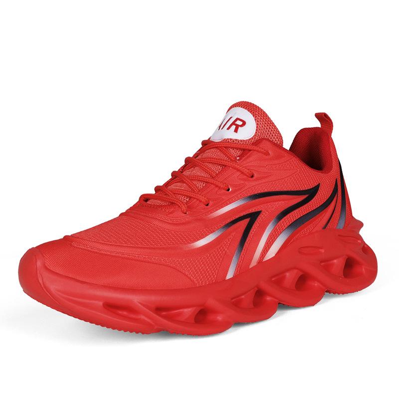 Pantofi Casual Trendy de Toamnă: Adidași Sport Versatili, Respirabili, cu Design Flacără, Mărimi Mari, Înălțători, din Plasă, în Patru Culori.