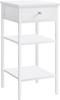 Bedside Table, End Table, High Bedside Table with Drawer and 2 Shelves for Storage, Space Saving, Industrial Table