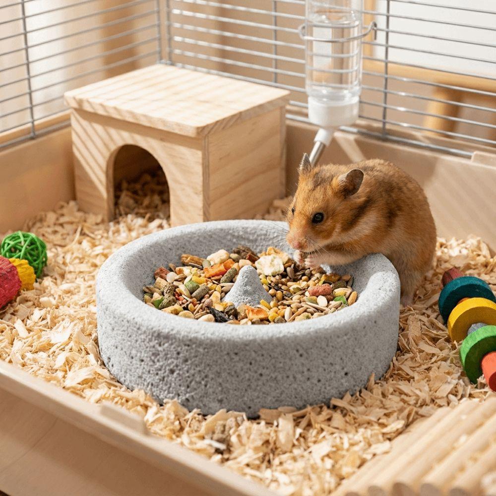 Anti-Knoei Papegaai Poot Slijpkom Ronde Huisdier Waterbak Cavia Voedselbak Decoratief