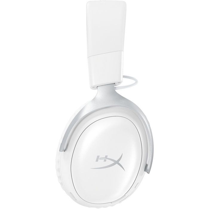 White HyperX Cloud III S Wireless Gaming Headset for PC Mac PS5 Mobile Switch with USB-C To USB-A Adapter and USB Cable