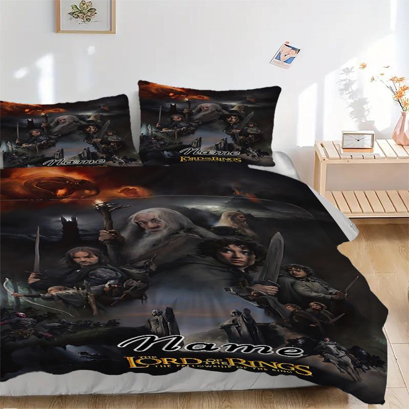 Custom Textile Middle-earth Adventure Bedding 3 Piece Set HD Print Duvet Cover Pillowcases for Teens Adult Bedroom Decoration