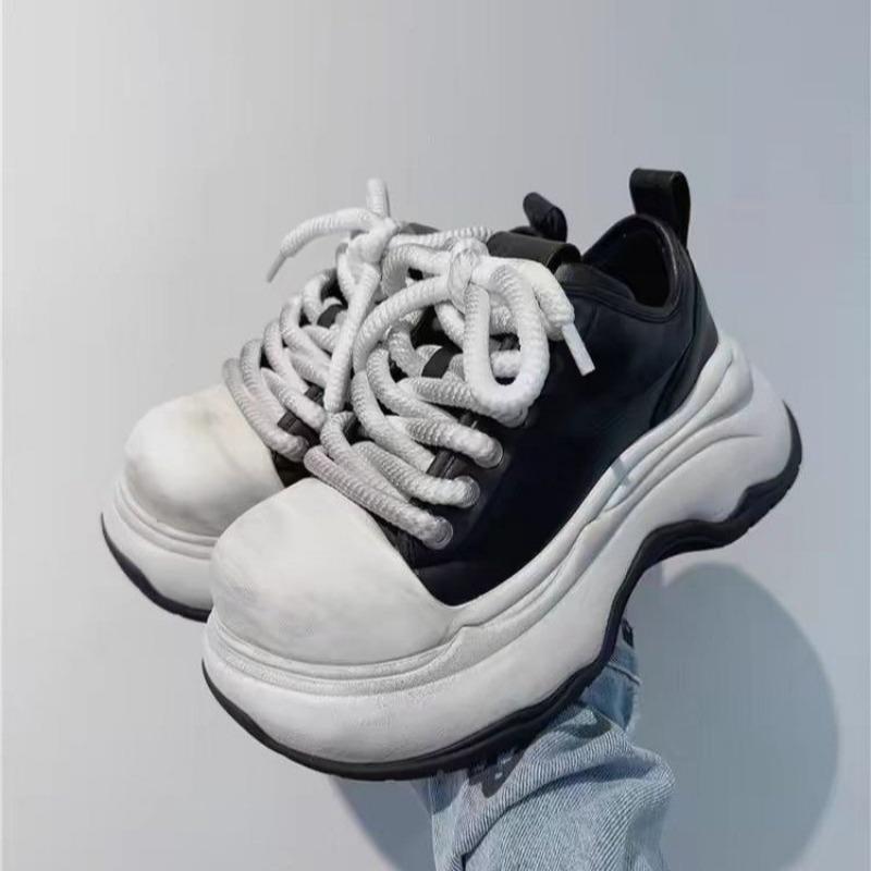 Fashion Autumn New Thick Sole Single Shoes Women Fashion Round Head Front Strap Thick Sole Anti-slip Wear-resistant Low-top Shoes