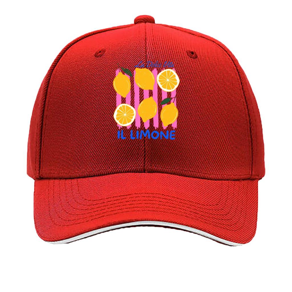 La Dolce Vita Il Limone Lemon Slice Art Sandwich Baseball Cap Unisex Women Sun Cap Outdoor Workouts Hat