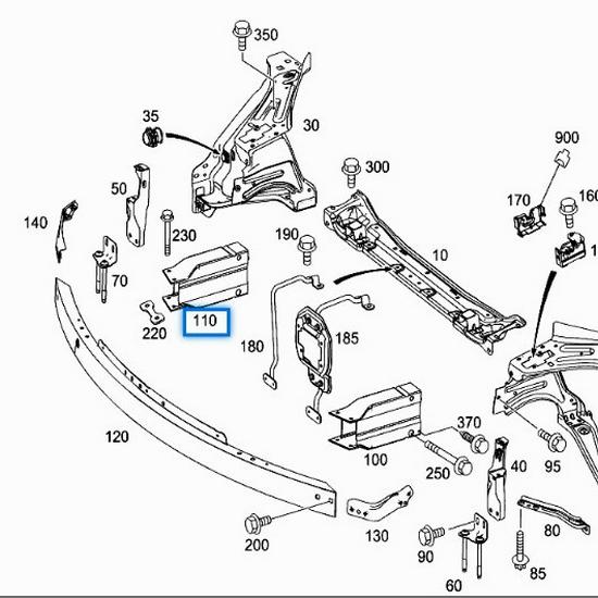 Mercedes-Benz W204 C200 Front Bumper Supports 2046201195, 2046200995