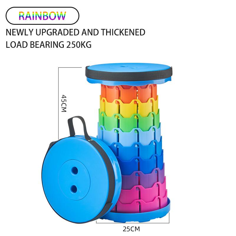 Folding Stool Foldable Round Telescopic Stool Portable Telescopic Stool Suitable For Camping Fishing Home Bedroom Living Room