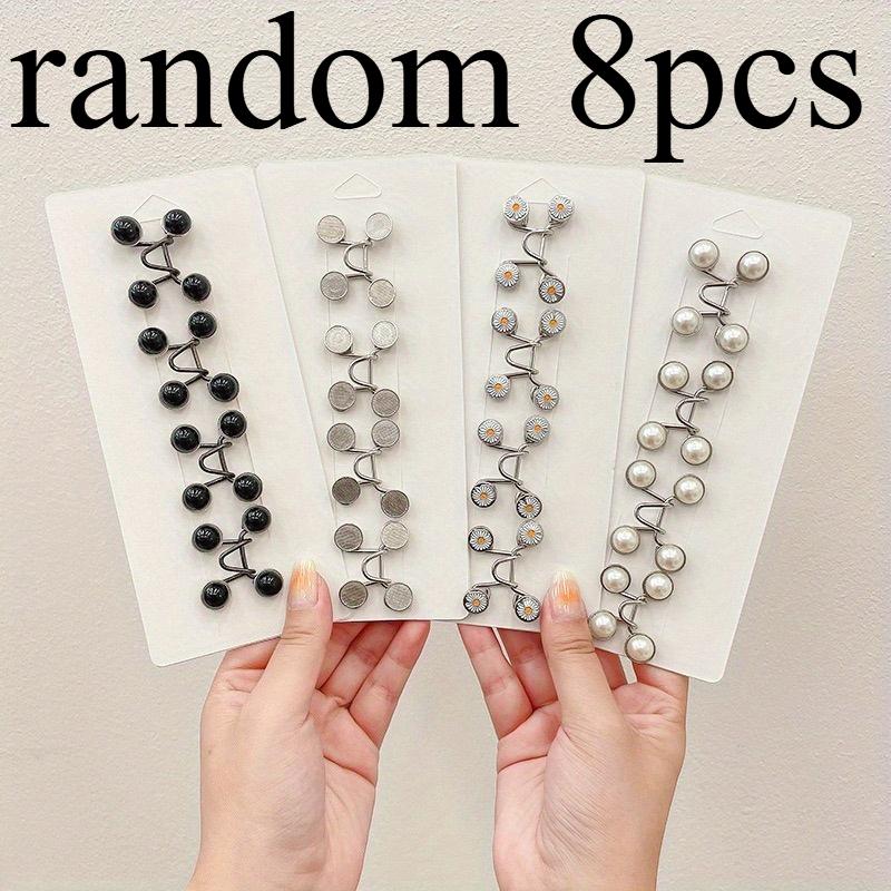 

8 шт., Стильный бесшовный утягиватель талии - Женский дизайн с металлической пряжкой, Регулятор талии для джинсов, Съемный, Регулируемый и простой в установке, идеальный подарок random 8pcs