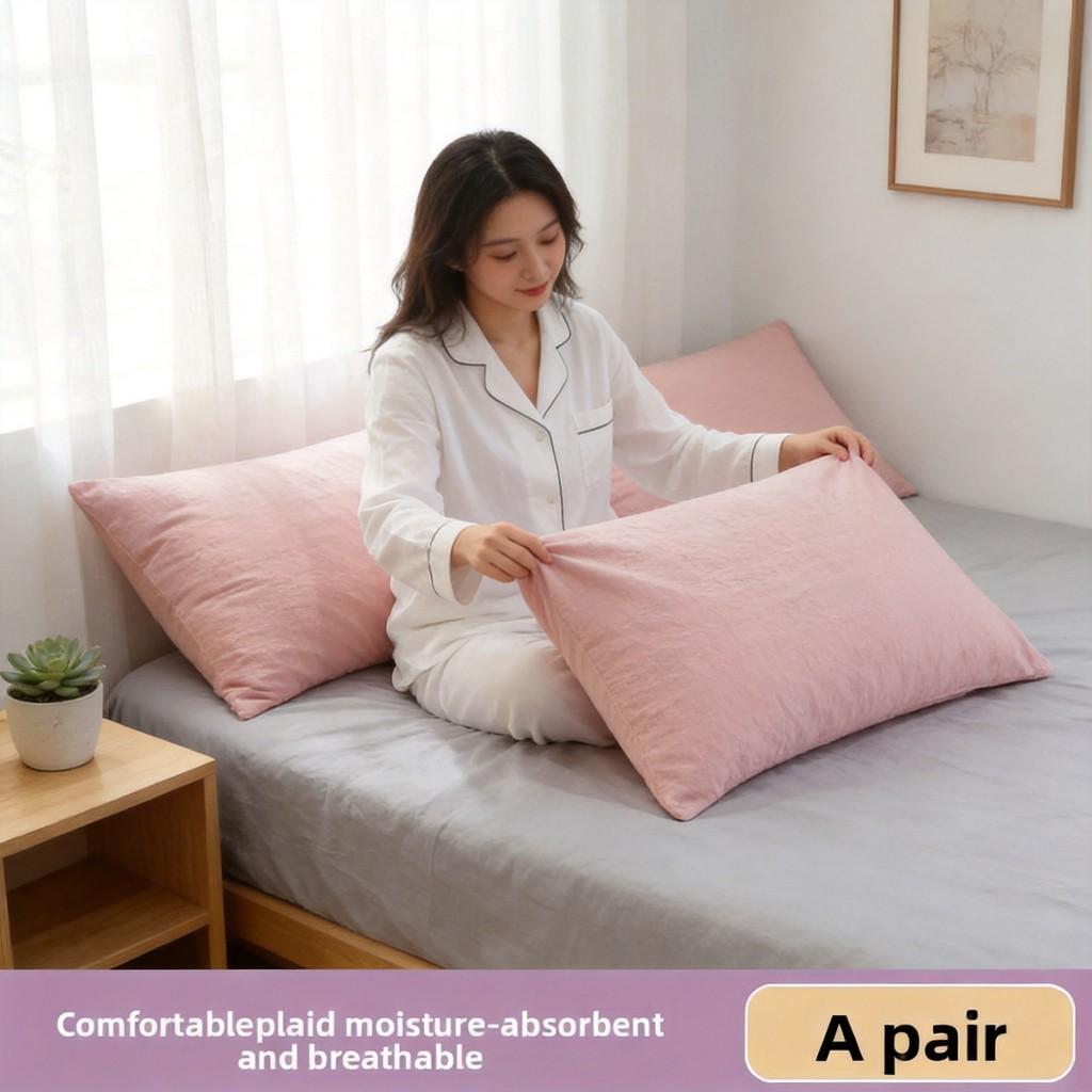 Cotton Pillowcase Set With Washable Cotton Fabric For Home Use