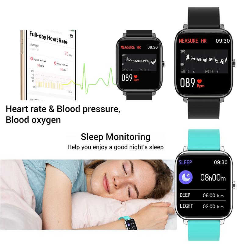 Reloj inteligente full touch mujeres deporte fitness tracker reloj cuadrado  para Android IOS impermeable Bluetooth Smart Electronics Clock Men Smartwatch  P22 comprar a buen precio — entrega gratuita, reseñas reales con fotos —