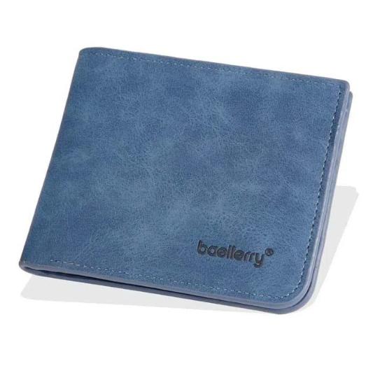 PU Leather 2 Fold Wallets Solid Color Small Pocket Purse Portable Men's Short Wallet  Men Boys Gift