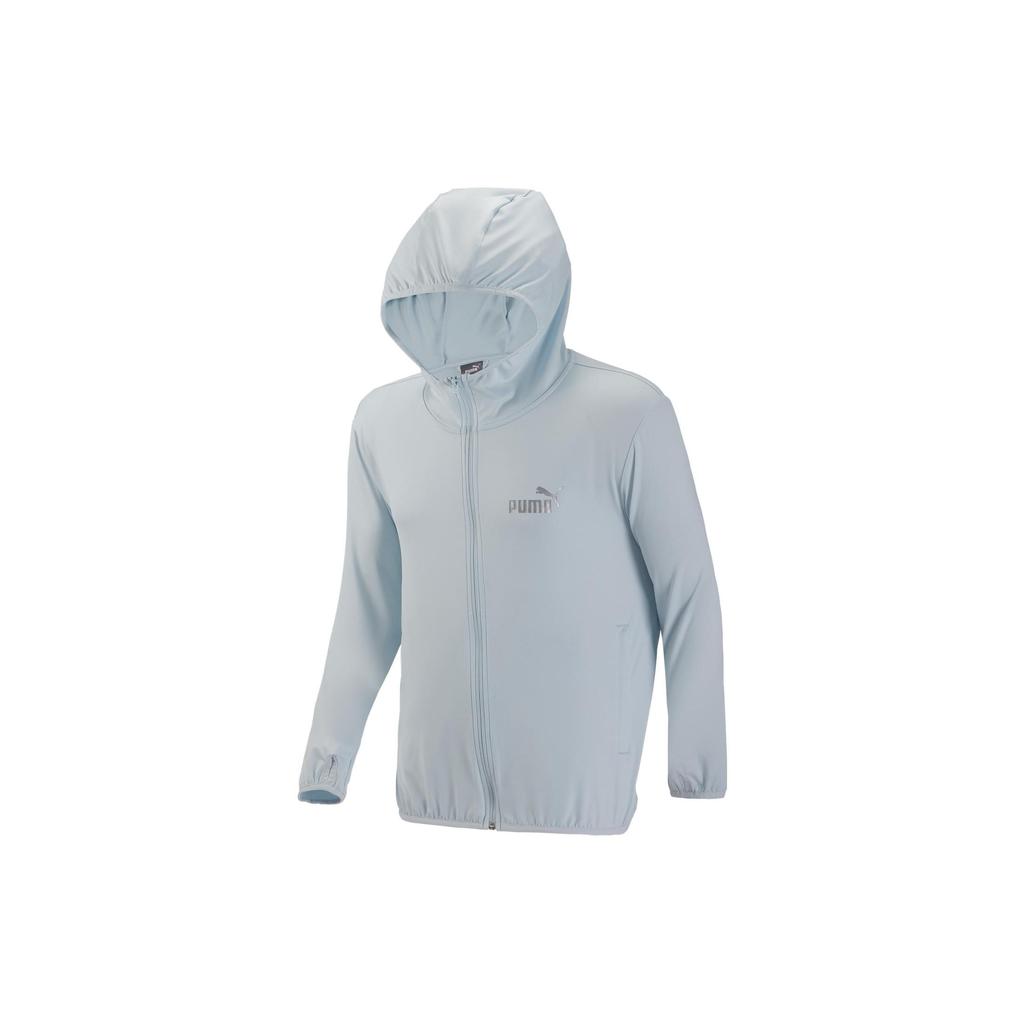 Puma Solid Color Zip Long Sleeve Hooded Sun Protection Jacket Unisex Jackets Ice-Blue 671926-21