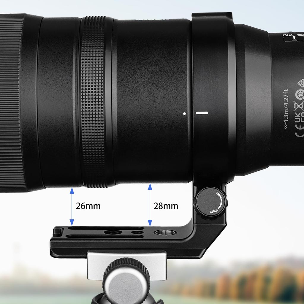 Haoge LMR-Z186 Lens Color Nikon Nikkor Z 180-600mm f/5.6-6.3 VR Lens Tripod Mount Ring with Built-in Arca-Type Quick Release Plate