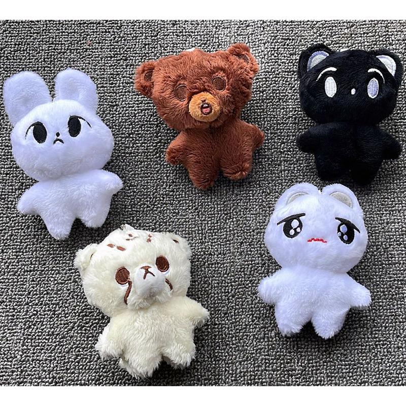 1pc Cartoon Cheetah Lee Doyoung Mark Same Plush Keyrings Q Styles Mini Gomdo Lee Taeyong Keychains Key Rings Bag Pendants