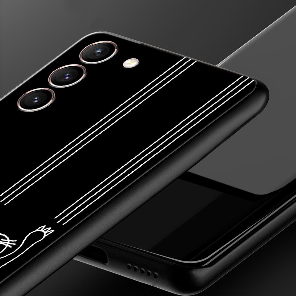 Cat Line Black Cats Phone Case For Samsung Galaxy S26 Ultra S25 Plus S24 FE S23 S22 5G S21 S20 Cover Black Soft