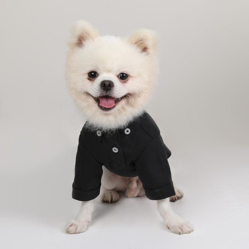 

Spring and Autumn Pet Bottoming Shirts Versatile Slim Dog Clothes Boutique Pet Trendy Clothes XS чёрный