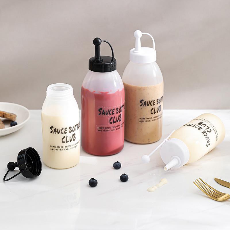 350/650ml Squeeze Sauce Bottle with Cap Wide Mouth Condiment Dispenser for Ketchup BBQ Sauces Cooking Seasoning Tools